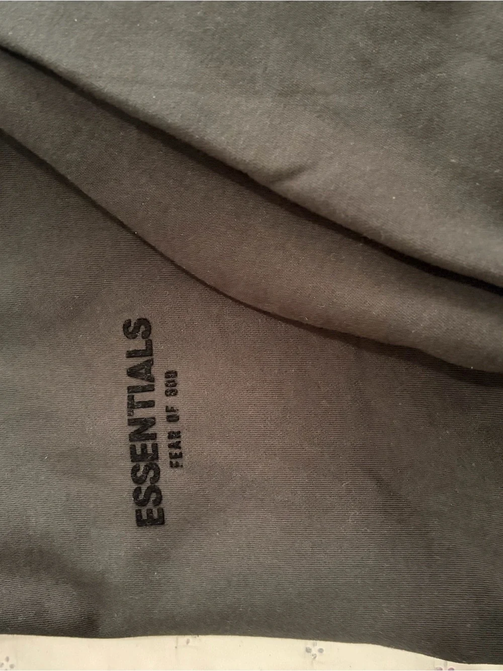 Essentials Black Graphic Logo hoodie black on black